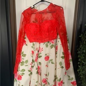 2 piece prom dress size 4